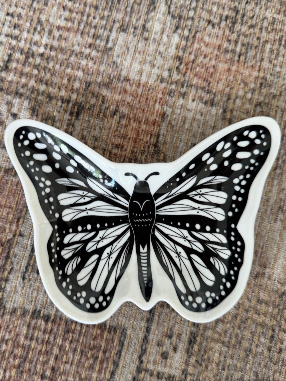 Black & White Butterfly Trinket Dish